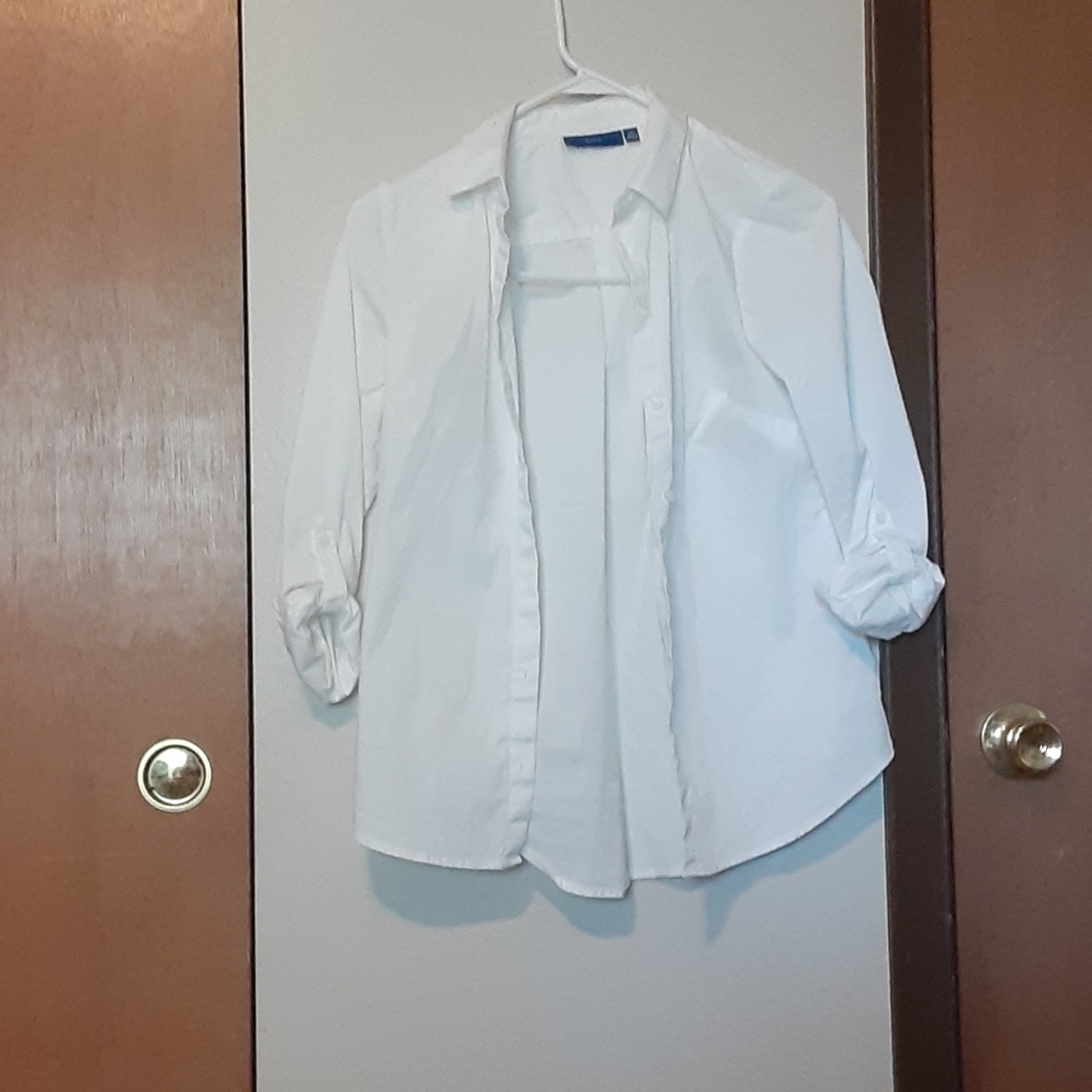 White long sleeve button down